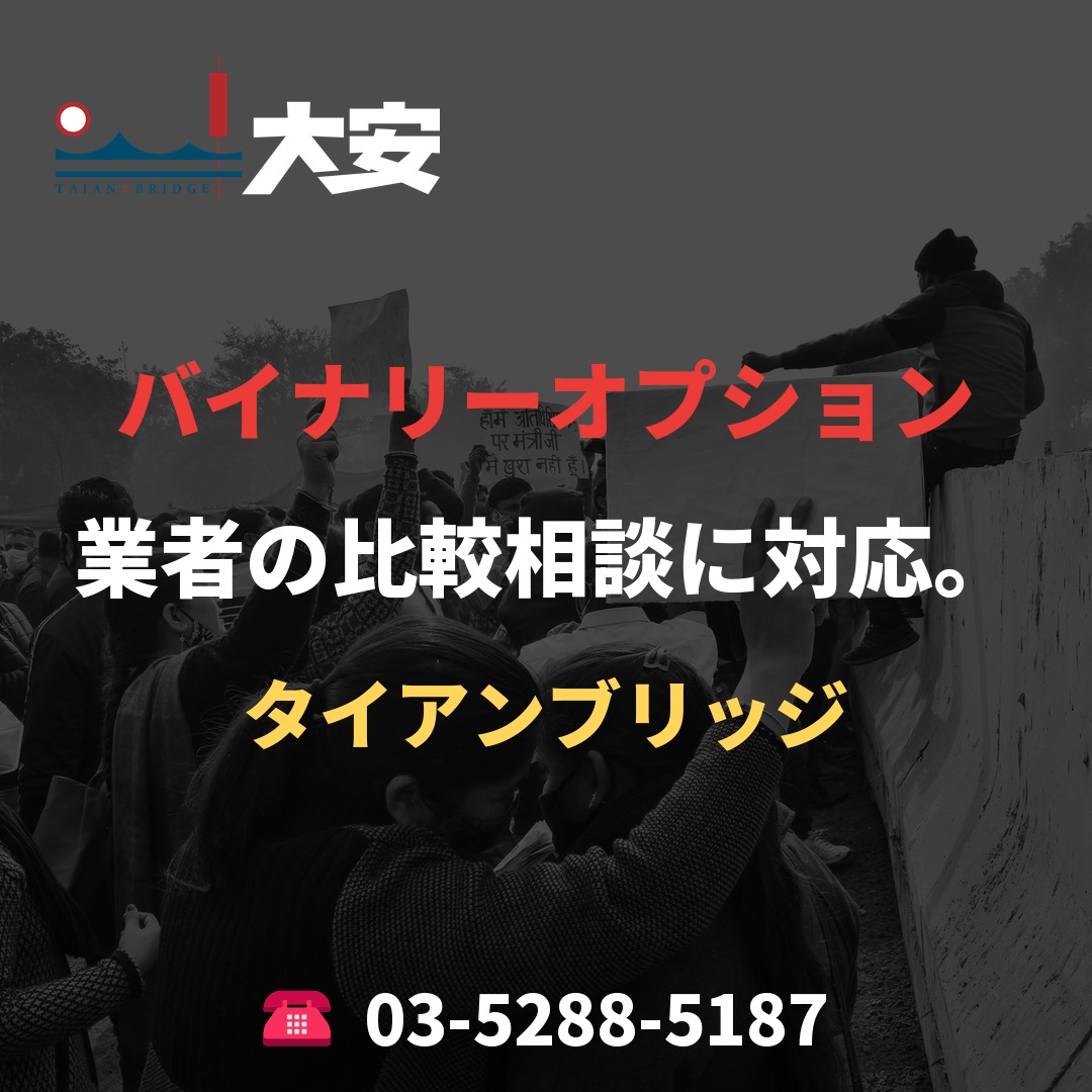 バイナリーオプション業者の比較相談に対応。｜タイアンブリッジ