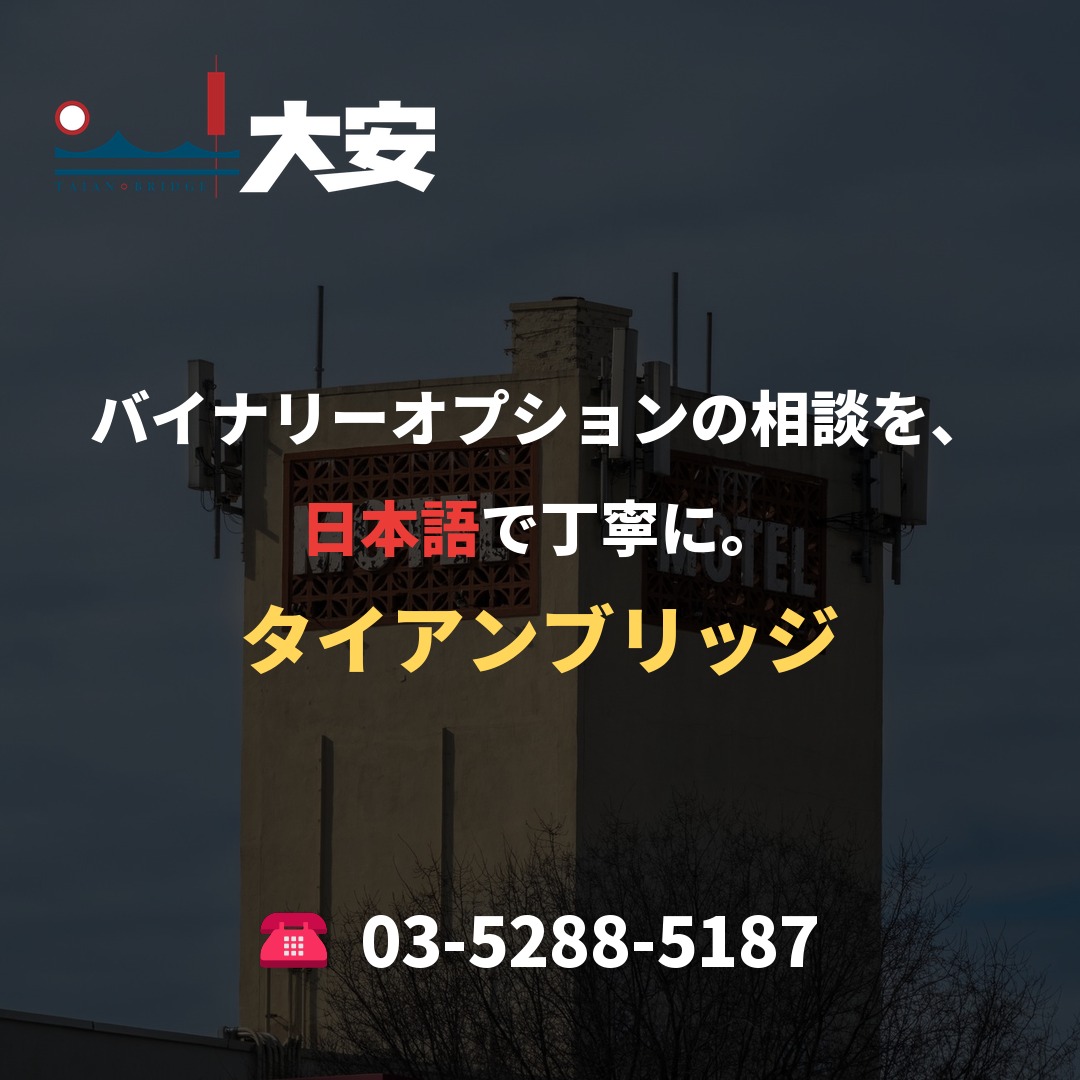 バイナリーオプションの相談を、日本語で丁寧に。｜タイアンブリッジ